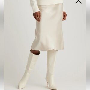 Quince 100% Washable Silk Skirt - Champagne NWT